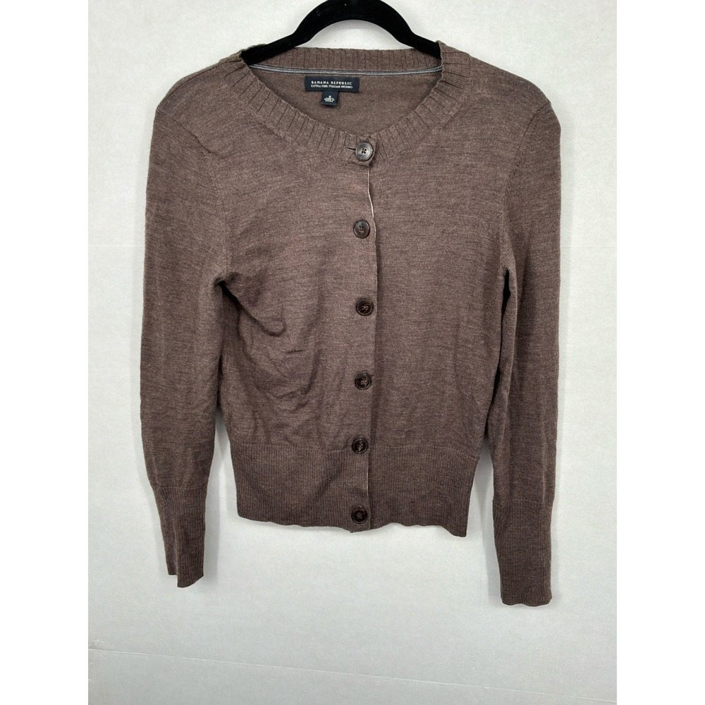 Banana Republic Extra Fine Italian Merino Wool Cardigan Small Quiet Luxury - Picture 1 of 4